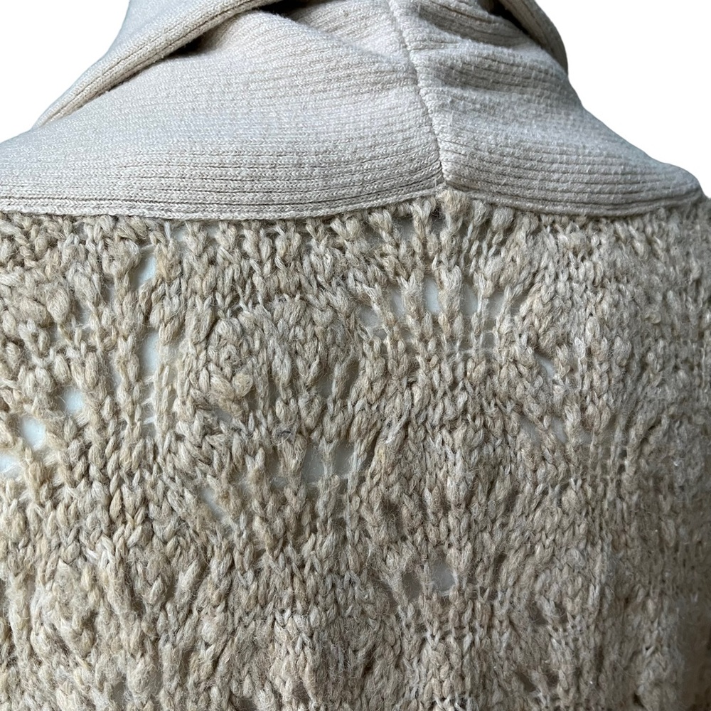 Free People Wool Blend Chunky Knit Brass Button Oatmeal Grandpa Cardigan… - Picture 10 of 13